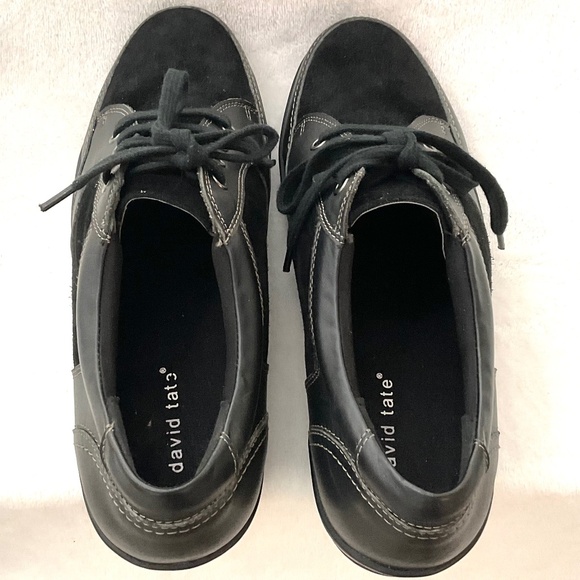 Black David Tate Leather Suede  Women's Helen Walking Oxfords Size 11 - Picture 6 of 16